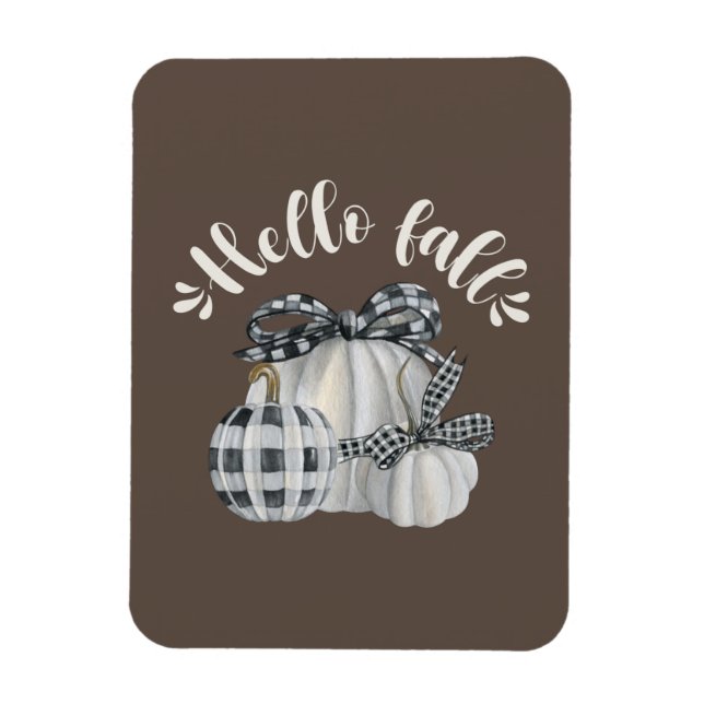 Three White Pumpkins Magnet (Vertical)