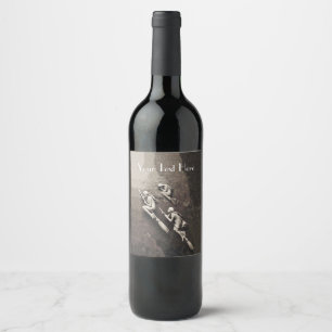 Three White Witches flying on Brooms on Browns Wine Label