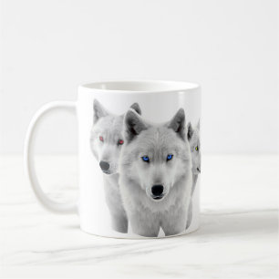 Three White Wolves Coffee Mug