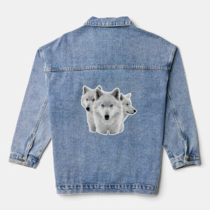 Three White Wolves Denim Jacket