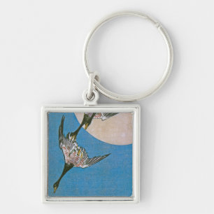 Three Wild Geese Flying Downward Key Ring