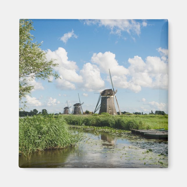 Three windmills and a canal magnet (Front)