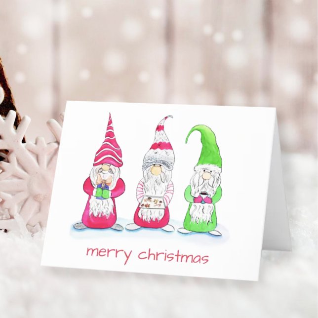 Three Wise Christmas Gnomes Holiday Card (Creator Uploaded)