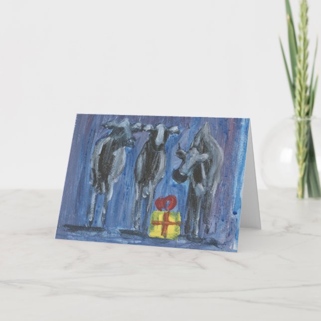 three wise cows holiday card (Front)
