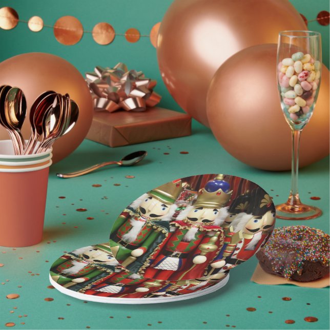 Three Wise Crackers - Nutcracker Christmas Paper Plate (Multi)