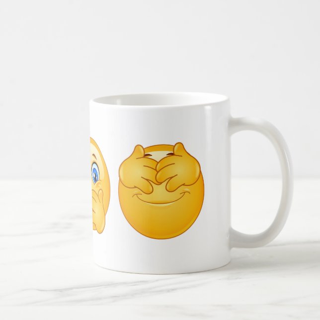 three wise emojis coffee mug (Right)