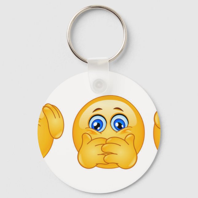 three wise emojis key ring (Front)