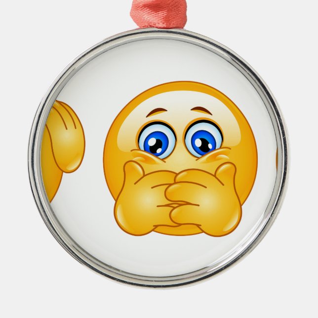 three wise emojis metal ornament (Front)