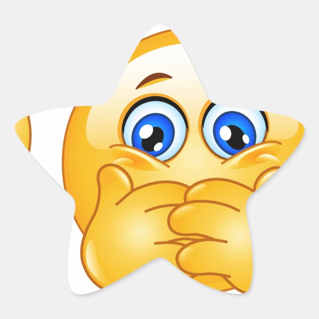 three wise emojis star sticker (Front)