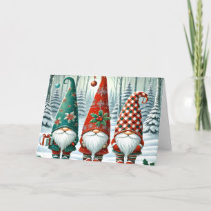Three Wise Gnomes Christmas Holiday Card