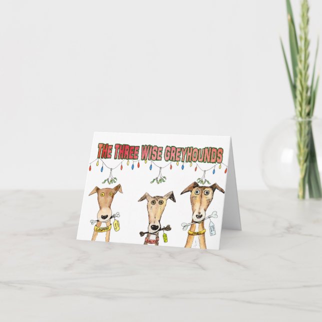 Three Wise Greyhounds (a511) Holiday Card (Front)