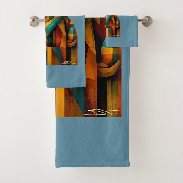 Three Wise Men Abstract Nativity Art Bath Towel Set (Insitu)