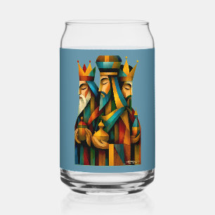 Three Wise Men Abstract Nativity Art Can Glass