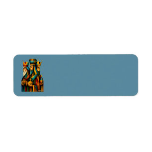 Three Wise Men Abstract Nativity Art Return Address Label