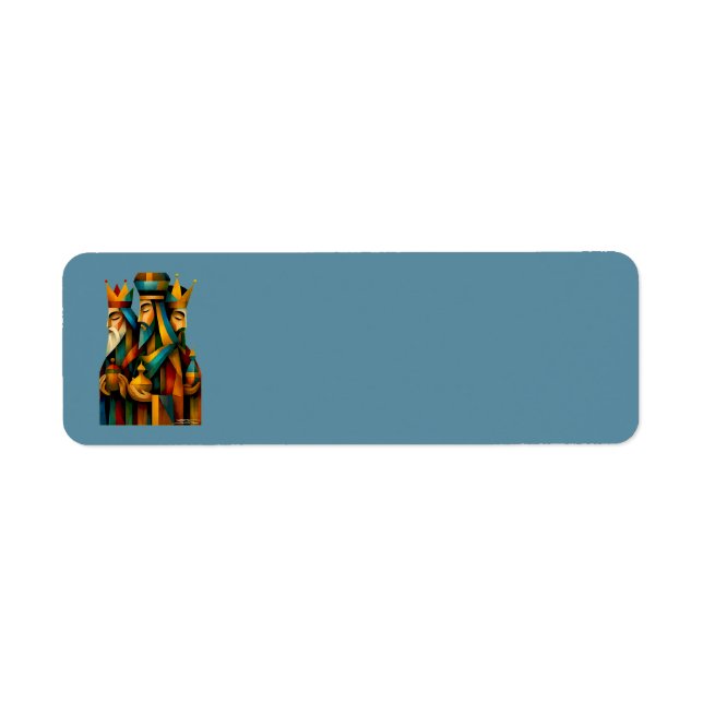 Three Wise Men Abstract Nativity Art  Return Address Label (Front)