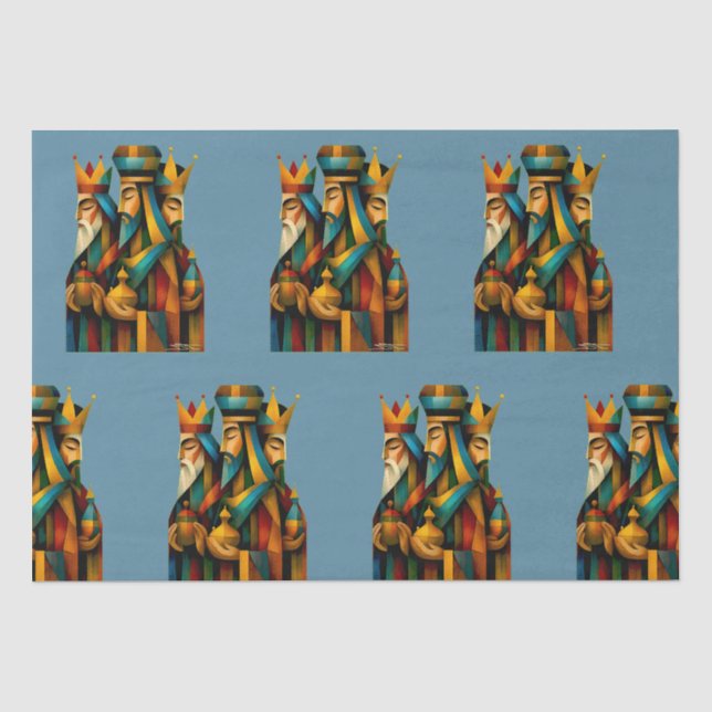 Three Wise Men Abstract Nativity Art Tissue Paper (Front)