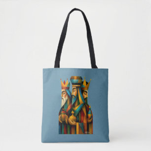 Three Wise Men Abstract Nativity Art Tote Bag