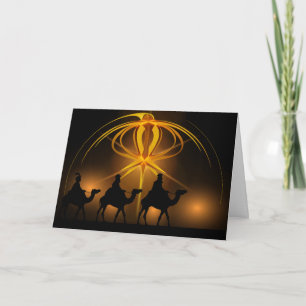 Three Wise Men and Advent Star Merry Christmas Holiday Card