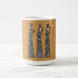 Three Wise Men Black & White Christmas Nativity Coffee Mug