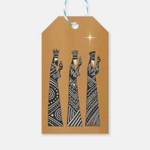 Three Wise Men Black & White Christmas Nativity Gift Tags