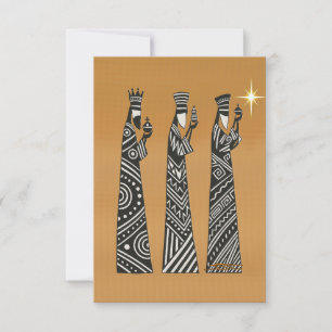 Three Wise Men Black & White Christmas Nativity Invitation
