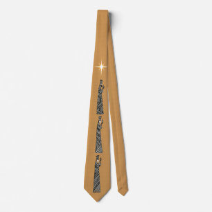 Three Wise Men Black & White Christmas Nativity Tie