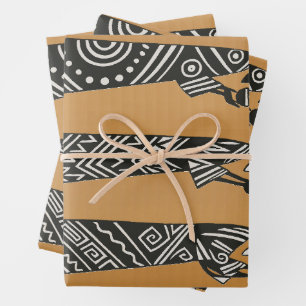 Three Wise Men Black & White Christmas Nativity Wrapping Paper Sheet