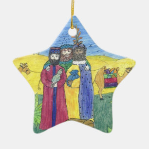Three wise men ceramic ornament