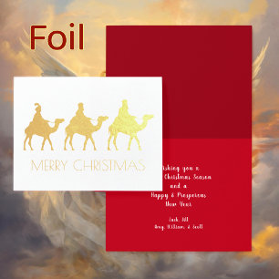 Three Wise Men Christmas Foil Folded Cards