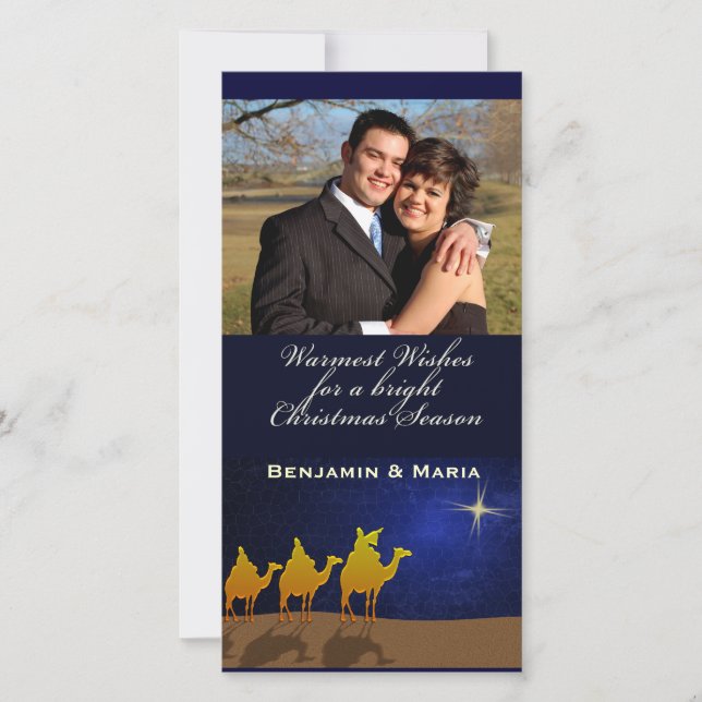 Three Wise Men Christmas Personalised Photo Card (Front)
