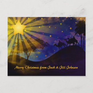Three Wise Men & Christmas Star Postcard