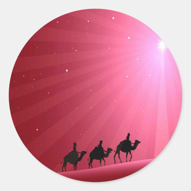 THREE WISE MEN CLASSIC ROUND STICKER (Front)