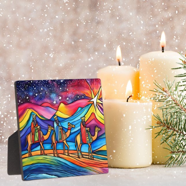 Three Wise Men Colorful Christmas Holiday  Plaque (Creator Uploaded)