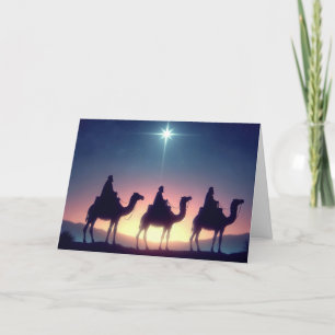Three Wise Men Following a Star Holiday Card