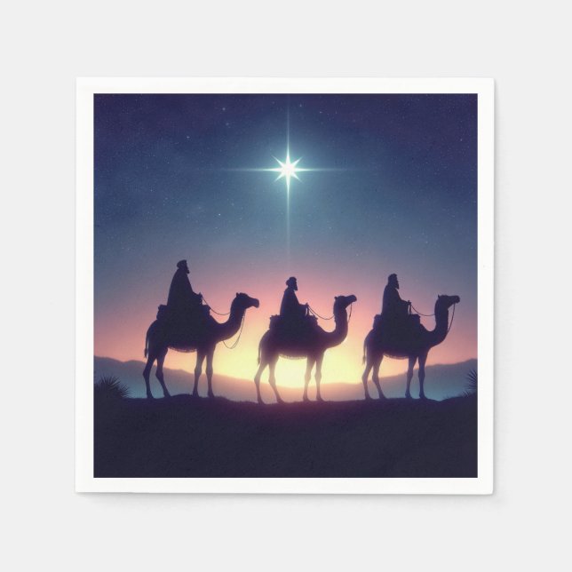 Three Wise Men Following a Star Napkin (Front)