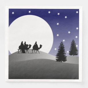 Three Wise Men Graphic Christmas Napkin