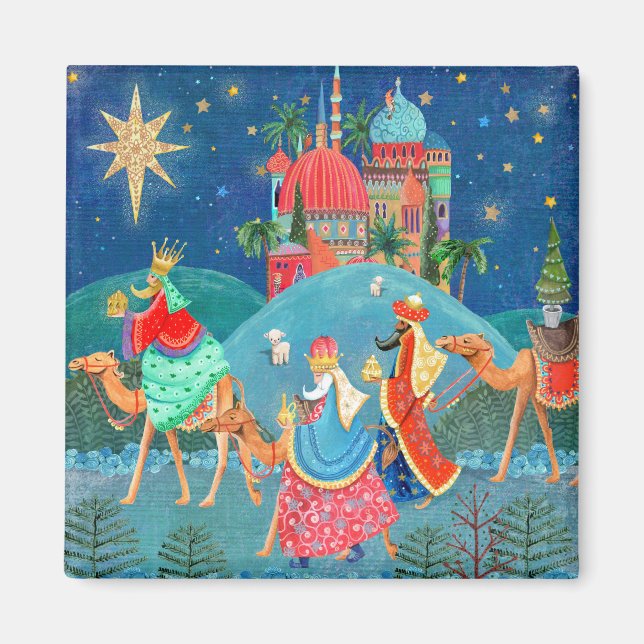 Three Wise Men kings holiday Christmas Magnet (Front)