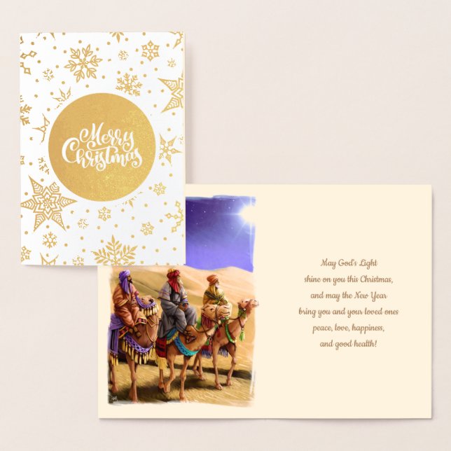 Three Wise Men Luxury Real Foil Christmas Cards (Display)