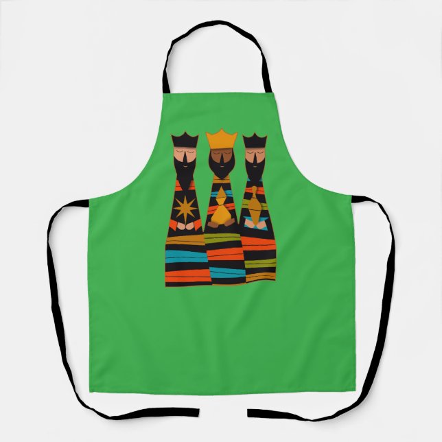 Three Wise Men Modern Mid-Century Apron (Front)