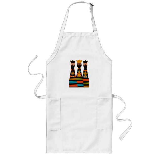 Three Wise Men Modern Mid-Century Long Apron (Front)