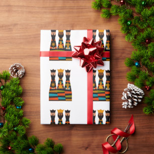 Three Wise Men Modern Mid-Century Wrapping Paper