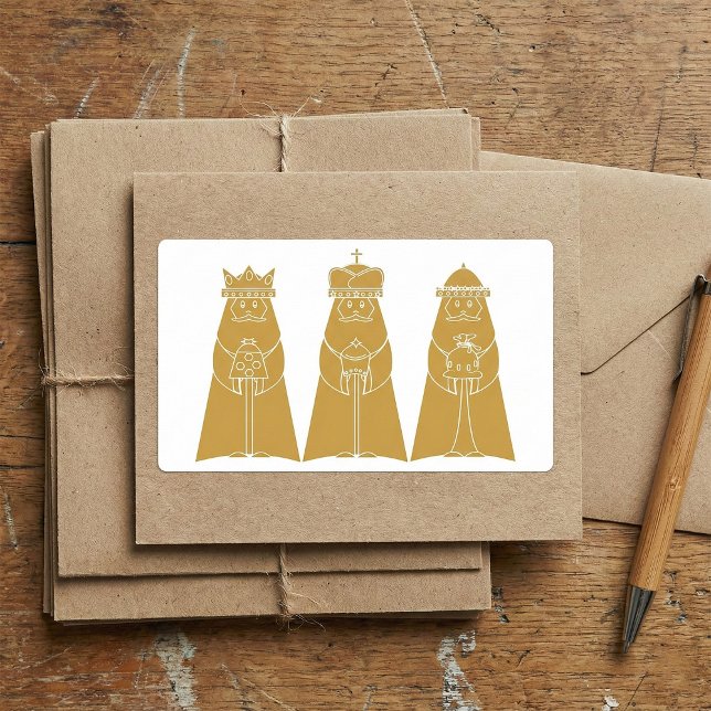 Three Wise Men Modern Nativity Kings Rectangular Sticker (Creator Uploaded)