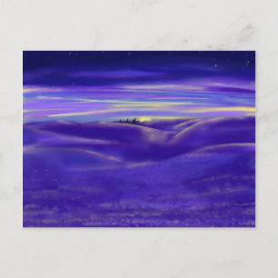 Three wise men modern watercolor postcard