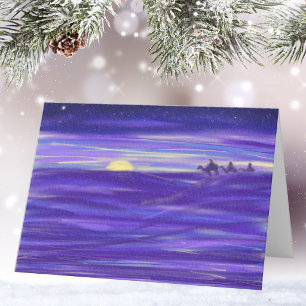 Three Wise Men Nativity Star Watercolor Holiday Card