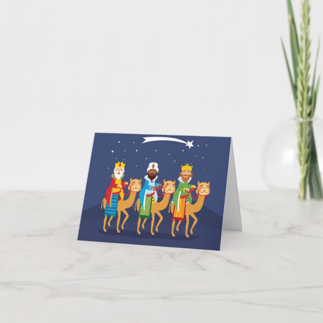 Three Wise Men On Camel Holiday Card (Front)