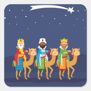 Three Wise Men On Camel Square Sticker
