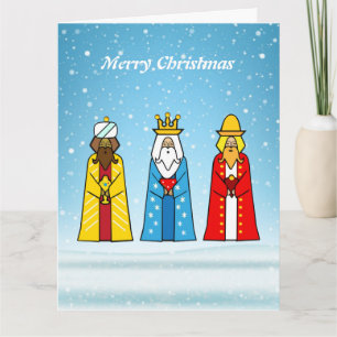 Three Wise Men on Light Blue Card