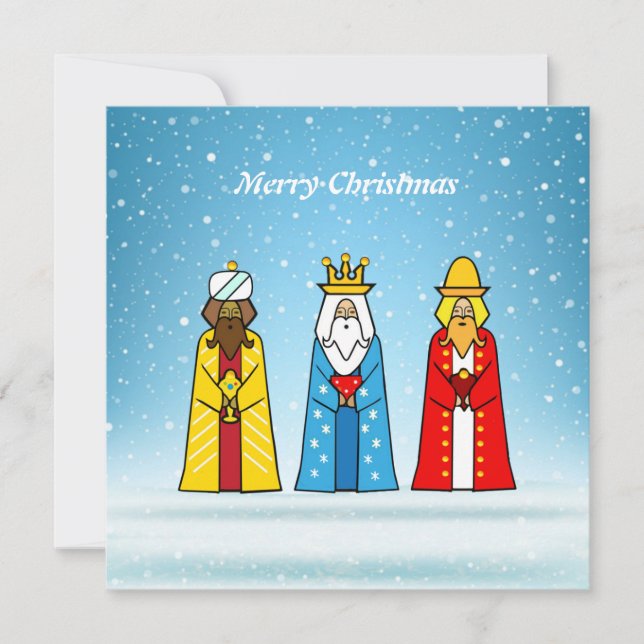 Three Wise Men on Light Blue Card (Front)