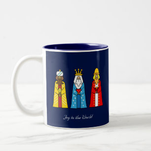 Three Wise Men on Navy Blue Two-Tone Coffee Mug