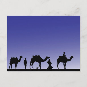 Three Wise Men on their journey with their camels Postcard